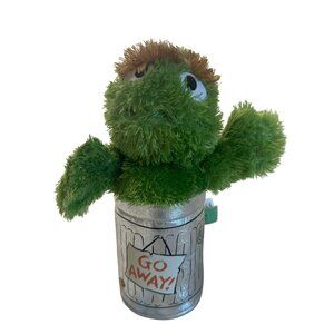 GUND Oscar The Grouch Plush Toy In Trash Can Sesame Street Stuffed Animal